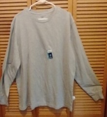 George Shirt Mens XL Gray Long Sleeve Cotton/polyester NWT knit cuffs