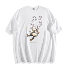 Chibi Frieren Sparkle Jump T-Shirt – Cute Anime Character Design Unisex Tee