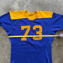 Vintage 60s Durene Football Jersey Blue Yellow Short Sleeve Number 73 Mens XL