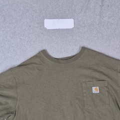 Carhartt Men Shirt XL Green K87 Iconic Pocket Original Fit Heavyweight Crew Neck