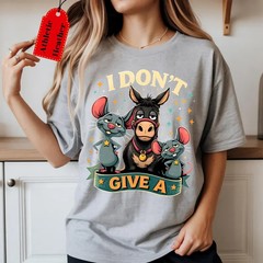 I Don’t Give a Mouse and Donkey T-Shirt,Sarcastic Tee,Donkey Lover Gifts Tee