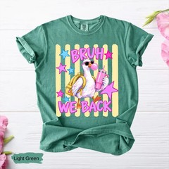 Funny Goose Bruh We Back Shirt Retro Preppy Back To School Student Graphic Tee