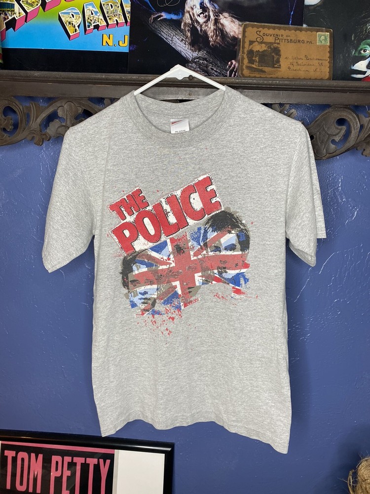 The Police World Tour T Shirt 07/08 Gray Mens Small Sting Preowned