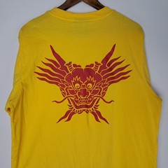 Bruce Lee x Shoe Palace T-Shirt Mens Large Yellow Short Sleeve Dragon Logo