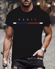 5 Pack Men’s Graphic T-Shirts Crew Neck Short Sleeve Casual Polyester Tees S-3XL
