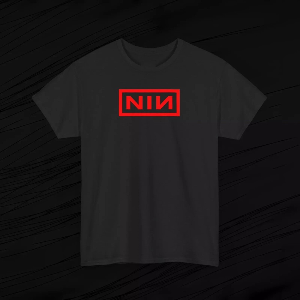 Nine Inch Nails T-Shirt Reprint Red Logo Rock Concert Fan Shirt S-4XL