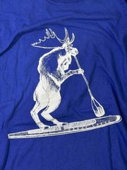 Vintage Moose Paddle Board Graphic T-Shirt Blue XL 48″ Chest 100% Cotton