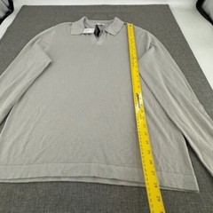 NEW And Now This Mens Henley Shirt Long Sleeve Split Neck $39.50 XL Lunar Rock