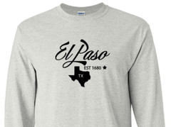 El Paso Texas State T-Shirt Long Sleeve Graphic Tee Unisex apparel Text logo
