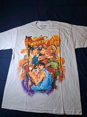 Street Fighter II Logo Capcom Gamer Licensed Adult T-Shirt L White