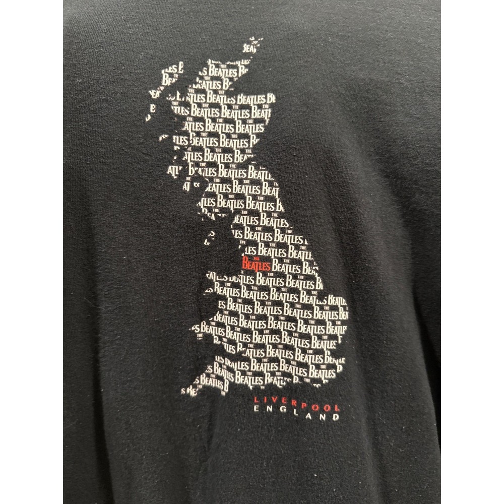 The Beatles Liverpool England Map Graphic T-Shirt Mens XL Black 2018 Apple Corp