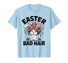Easter Bonnet Bad Hair Day Funny Holiday Design T-Shirt, Men, Baby Blue, 3X-L…