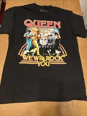 NEW OFFICIAL LICENSED QUEEN BAND FREDDIE MERCURY WE WILL ROCK YOU T Shirt Mens S