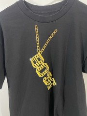 WWE Shirt Large Black Short Sleeve Sasha Banks Wrestling Gold Chain Logo Boss