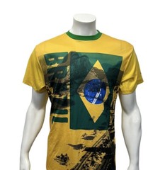 2014 FIFA World Cup Official License Yellow Green Brazil Brasil Neymar Shirt MD