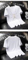 New Fashion Spider Rhinestones Summer Short Sleeve Luxury Men Streetwear T-Shirt