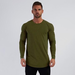 Zonbailon men’s t-shirt pure cotton breathable slim fit base shirt long sleeve