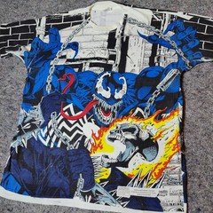 RARE 1994 Marvel Venom Ghost Rider All Over Print AOP T Shirt Mens XL Fruit Loom