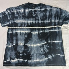 Striped Tie Dye T Shirt Unisex Adult 3XL Black White Gildan Softstyle Cotton New