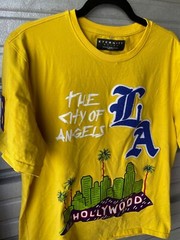 Eternity BC/AD Los Angeles GRAPHIC Embroidered Yellow T-Shirt Kobe Men’s XL