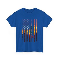 Fishing American Flag Sunset T-Shirt