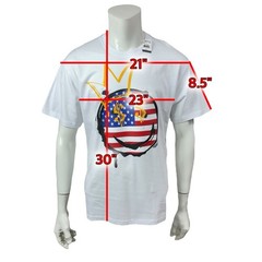 Brooklyn Vertical T Shirt Mens L USA Flag Smiley Face Crown Graphic White Cotton