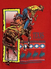 Vintage 80s Texas Cowboy Horse Riding Rodeo T-Shirt Screen Stars Western Large
