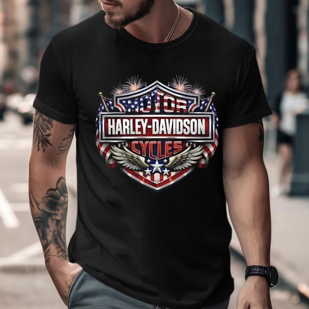 Harley-Davidson America 250th Anniversary Shirt 2026 Independence Day Cotton Tee