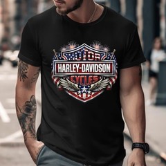 Harley-Davidson America 250th Anniversary Shirt 2026 Independence Day Cotton Tee