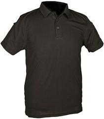Mil-tec Mens Quickdry Short Sleeved Polo Shirt Black – Breathable Military Top