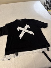 11BYBBSDARK Graphic Techwear Shirt 2XL Black Buckle Strap Oversized Tee