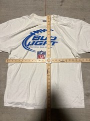 Gildan Bud Light NFL Official Beer Sponsor Graphic T-Shirt White Size L