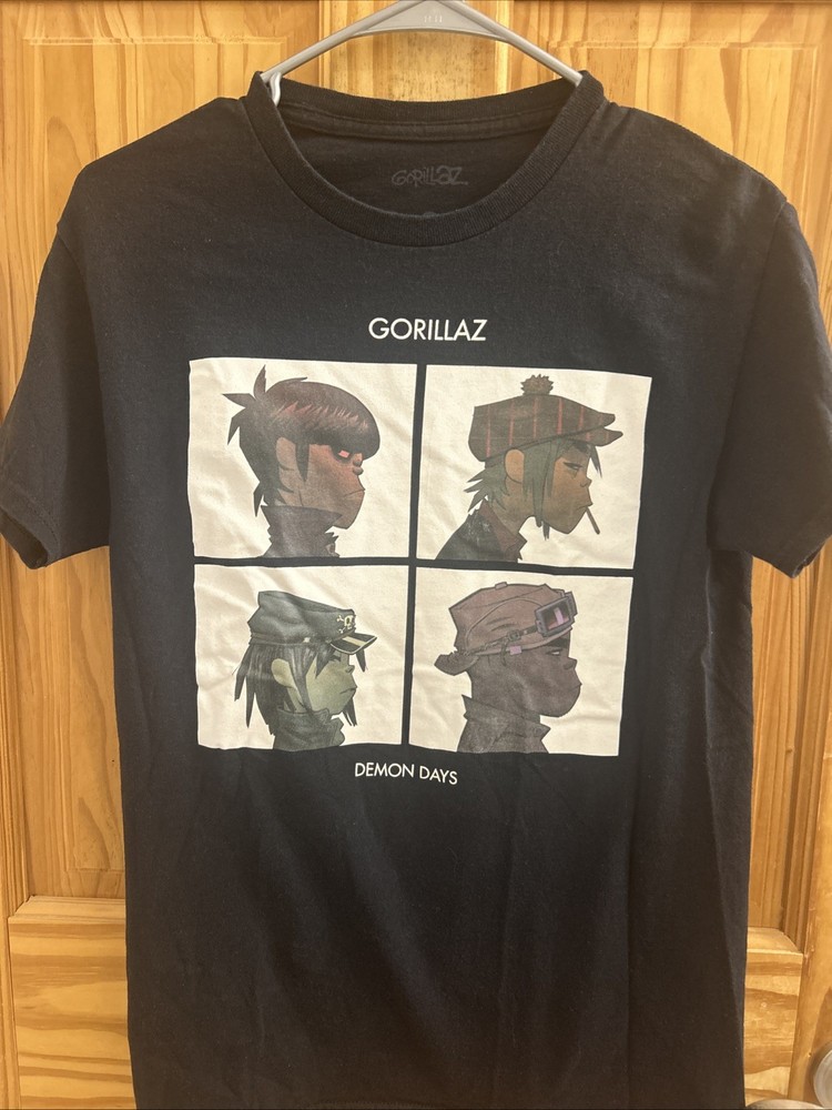 HOT Gorillaz band Demon Days T-shirt Black Tee All Size SMALL