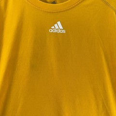 Adidas Climalite Mens 2XL Long Sleeve Shirt Gold Yellow Athletic Performance Tee