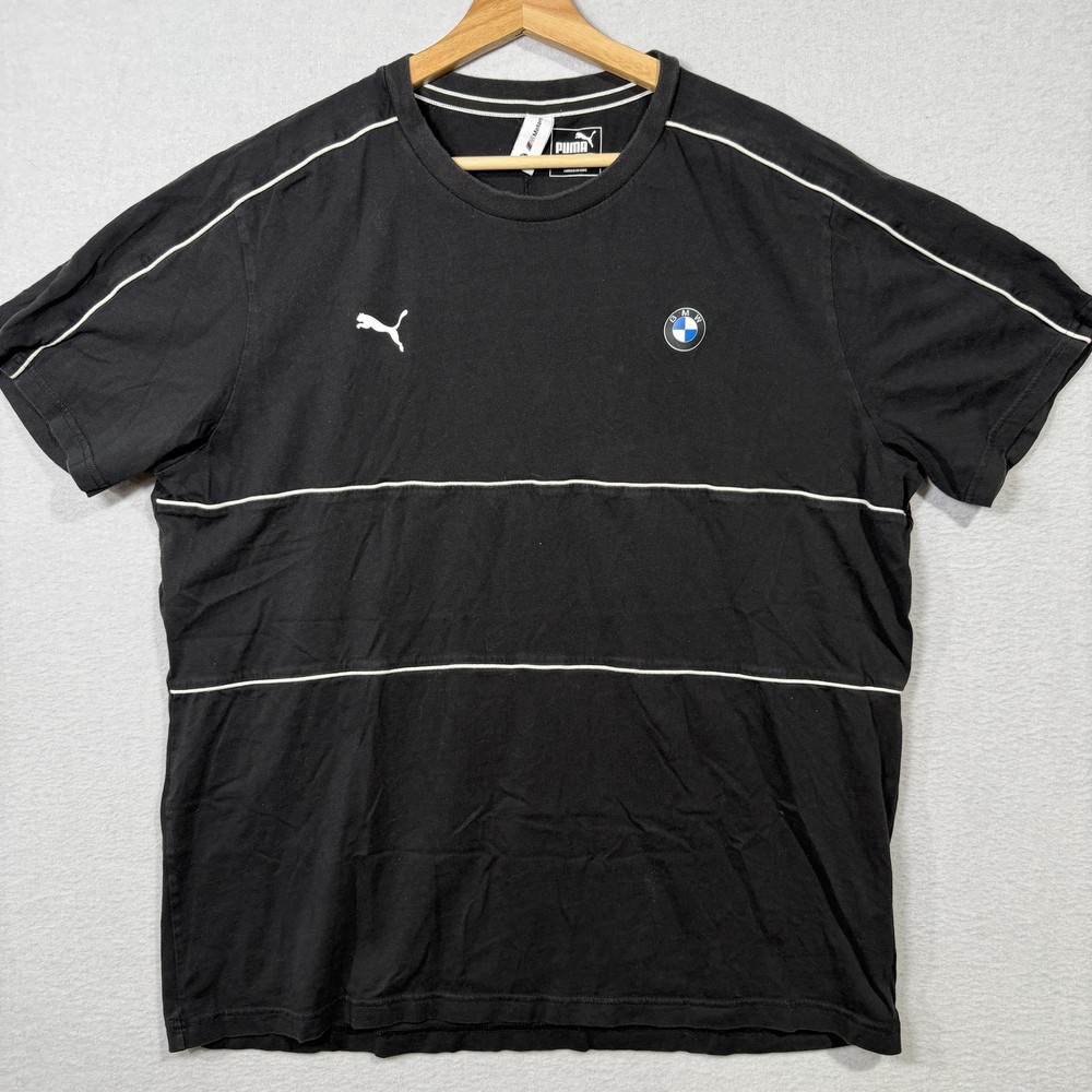 Puma BMW Motorsport Shirt Mens 2XL Black M Logo Racing Crewneck Short Sleeve Tee