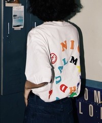 Vintage Colorful Letters Graphic T-Shirt Drop Shoulder