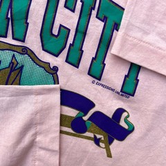 Vintage 80s Ocean City Maryland Sailboat Beach Pink T Shirt Single Stitch M USA