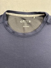 Orvis Crewneck Pullover Shirt Mens Medium Navy Long Sleeve Casual