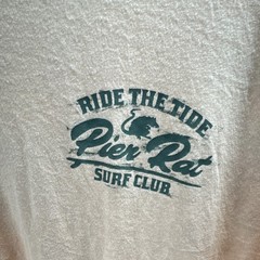 Reel Life Pier Rat Surf Club Graphic Tee Peach L/G Short Sleeve Crew Neck