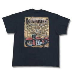 Motorcycle Biker T-Shirt Men’s 2XL Black Mountainfest 2016 Bikers Rally Outlaw