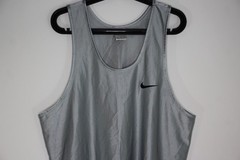 Vintage Nike Mens Large Y2K Shiny Dazzle Embroidered Swoosh Satin Tank Top G1492