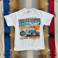 Vintage 90s Eldora Speedway Big One Dirt Track Racing T-Shirt Size Medium