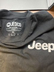 2 JEEP T-Shirts 2XL. JEDCO Men’s 100% Cotton Black and Graphic Print & Ring Spun