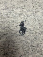 POLO RALPH LAUREN CREW T-SHIRT L GRAY LONG SLEEVE POCKET Embroidered PONY Logo
