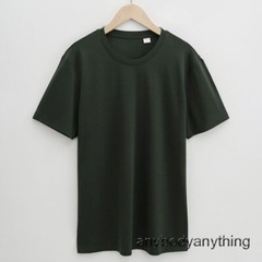 Men’s 100% Mercerized Cotton T-shirt Crew Collar Short Sleeves Casual Basic Tops