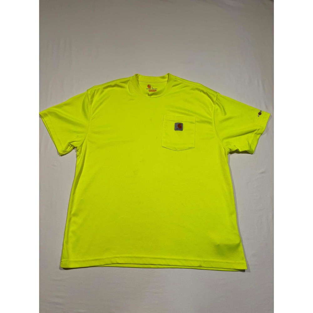 Carhartt Force Mens Relaxed Fit Pocket T-Shirt Neon Yellow Hi-Vis Large L
