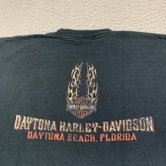 Vtg Harley Davidson Skull Tee Shirt Mens XL Black Daytona Beach FL Short Sleeve