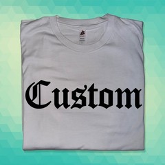 Custom Old English Shirt Tee Your Text or Last Name Printed Vintage Faded