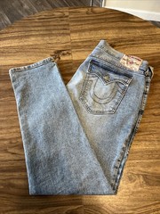 True Religion Mens Light Wash Denim Jeans 38