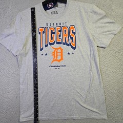 MLB Detroit Tigers Shirt Mens Large Gray Baseball Sports Classic Retro Logo NWT